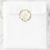 Blush Rose Blumenaufkleber Runder Aufkleber (Tasche)