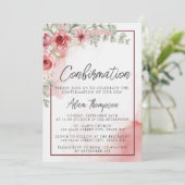 Blush-Rose Blumenfarbenbestätigung Einladung (Stehend Vorderseite)