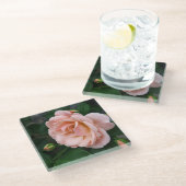 Blush Rose Blumenglas Untersetzer (Schrägansicht)