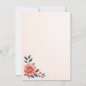 Blush Rose Blumenkohl Hochzeit Probe Dinner Einladung (Rückseite)