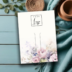 Blush-Rose Blumenlogo Haarnadelschmuck-Anzeige Visitenkarte