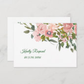 Blush Rose Blumenmenü-UAWG RSVP Karte (Vorne/Hinten)