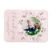 Blush Rose Blumenreath Wedding Foto Vielen Dank Magnet (Horizontal)