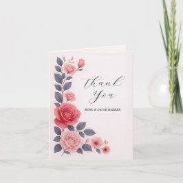 Blush Rose Blumenzehen geklappt Dankeschön Karte