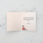 Blush Rose Blumenzehen geklappt Dankeschön Karte (Innenseite)