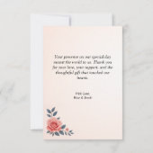 Blush Rose Blumenzwiebelflasche Danke Karte (Rückseite)