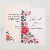 Blush Rose Blumenzwiebelflasche Danke Karte (Vorne/Hinten)