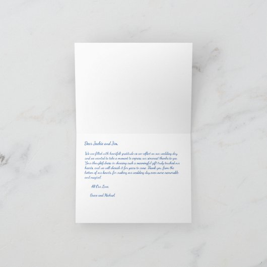 Blush Rose Boho Wedding Arch Dankeskarte (Innenseite)