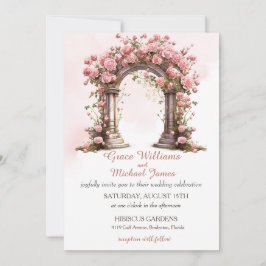 Blush Rose Boho Wedding Arch Einladung