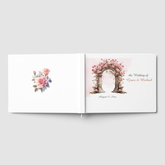 Blush Rose Boho Wedding Arch Wedding Gästebuch (Voll)