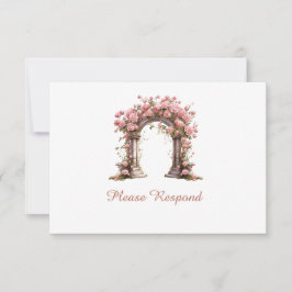 Blush Rose Boho Wedding Arch Wedding RSVP Karte