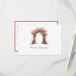 Blush Rose Boho Wedding Arch Wedding RSVP Karte