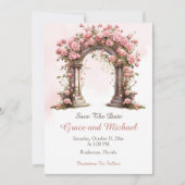 Blush Rose Boho Wedding Arch Wedding Save The Date (Vorderseite)