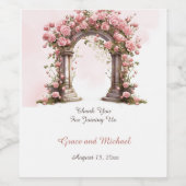 Blush Rose Boho Wedding Arch Weinetikett (Einzelnes Label)