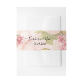 Blush Rose Botanische Hochzeit Einladungsbanderole