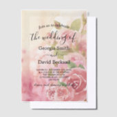 Blush Rose Botanische Hochzeit Pergament Einladungen (Versetzt)