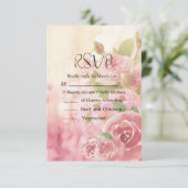 Blush Rose Botanische Hochzeit RSVP Karte (Stehend Vorderseite)