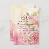 Blush Rose Botanische Hochzeit RSVP Karte (Vorne/Hinten)