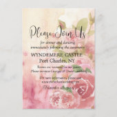 Blush-Rose Botanischer QR-Code Hochzeit Begleitkarte (Vorderseite)