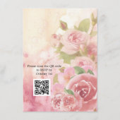 Blush-Rose Botanischer QR-Code Hochzeit Begleitkarte (Rückseite)
