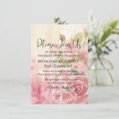 Blush-Rose Botanischer QR-Code Hochzeit Begleitkarte (Stehend Vorderseite)