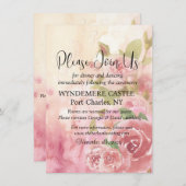 Blush-Rose Botanischer QR-Code Hochzeit Begleitkarte (Vorne/Hinten)