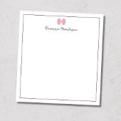 Blush Rose Bow Border Script Custom Name Script Notizblock