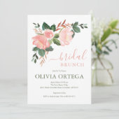 Blush Rose Brautparty Brunch Einladung (Stehend Vorderseite)