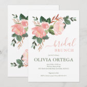 Blush Rose Brautparty Brunch Einladung (Vorne/Hinten)