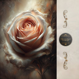 Blush Rose Center Decoupage Tissue Paper Seidenpapier