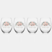 Blush Rose “Cheers to Love” Weinglas Ohne Stiel (Hinten)