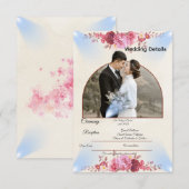 Blush Rose Church Wedding Enclosure Card Begleitkarte (Vorne/Hinten)
