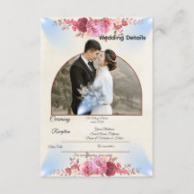 Blush Rose Church Wedding Enclosure Card