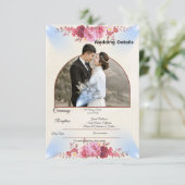 Blush Rose Church Wedding Enclosure Card Begleitkarte (Stehend Vorderseite)