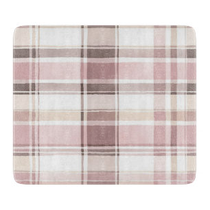 Blush Rose Creme Brown Streifen Geburtstag Schneidebrett