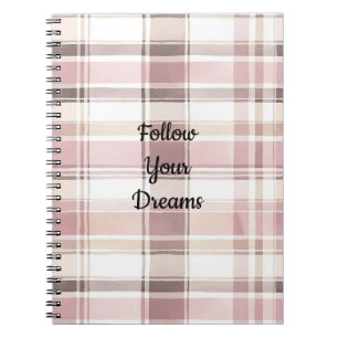 Blush Rose Creme Brown Streifen Notizblock