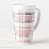 Blush Rose Creme Brown Streifen Weihnachten Milchtasse (Rechte Ecke)
