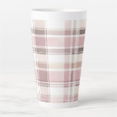 Blush Rose Creme Brown Streifen Weihnachten Milchtasse (Vorderseite)