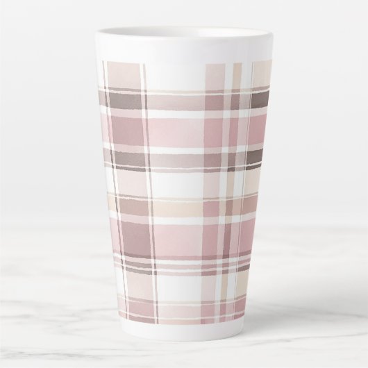 Blush Rose Creme Brown Streifen Weihnachten Milchtasse (Vorderseite)