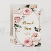 Blush Rose Custom Wedding Danke Card (Vorne/Hinten)