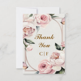Blush Rose Custom Wedding Danke Card