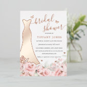 Blush Rose Dress Rose Gold Brautparty Folieneinladung (Stehend vorne)