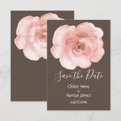Blush Rose Einfach Save the Date (Vorne/Hinten)