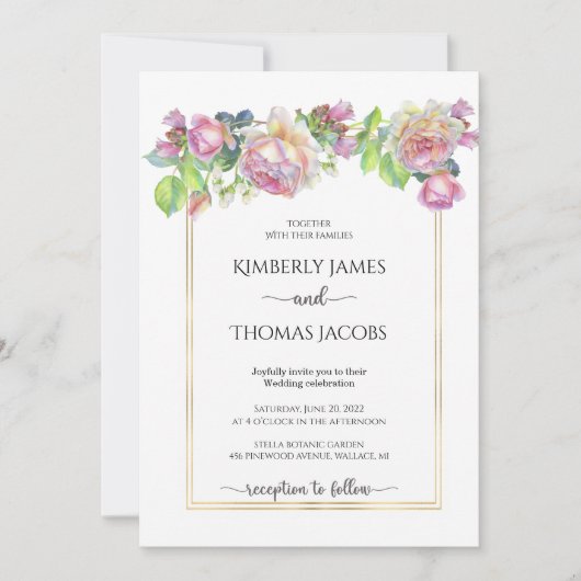 Blush-Rose-Einladung Einladung (Vorderseite)