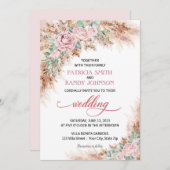 Blush-Rose-Einladung Einladung (Vorne/Hinten)