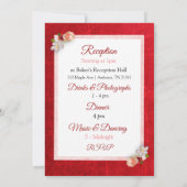 Blush Rose Einladung von Deep Red Floral Hochzeit (Rückseite)