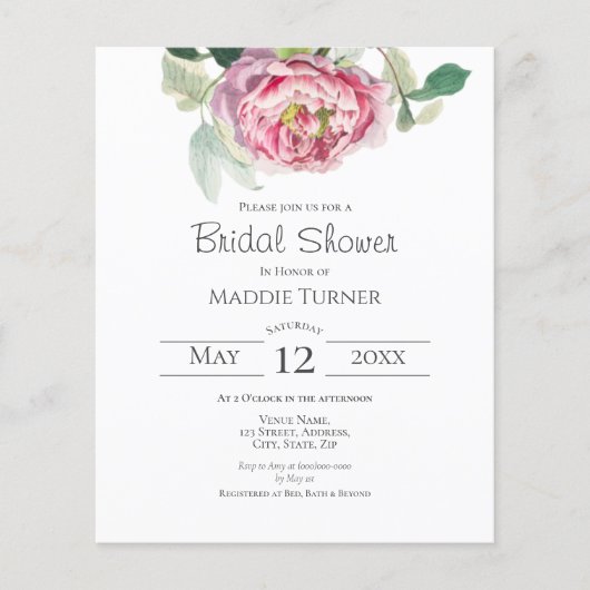 Blush-Rose | Einladung zur Brautdusche (Vorderseite)