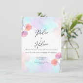 Blush Rose Eleganz Hochzeitseinladung Einladung (Stehend Vorderseite)