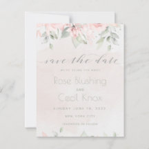 Blush Rose Eukalyptus Greenery Save the Date Karte