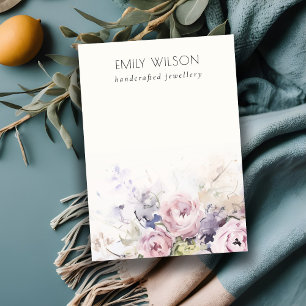 Blush-Rose Flora Wasserfarbenleere Schmuckanzeigen Visitenkarte